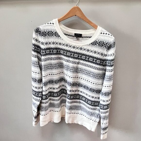 Talbots Snowflake Fair Isle Wool Blend‎ Sweater- Size M - Picture 1 of 5